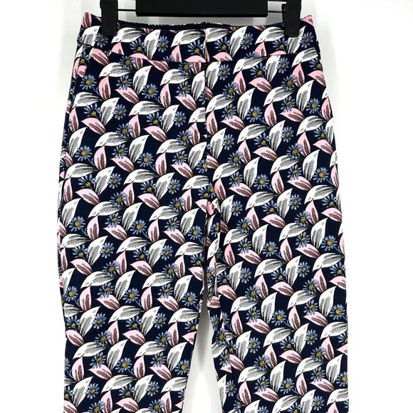 Boden Richmond Ankle Pant Slim Straight Floral Print Navy Pink Size 2 - Picture 3 of 10
